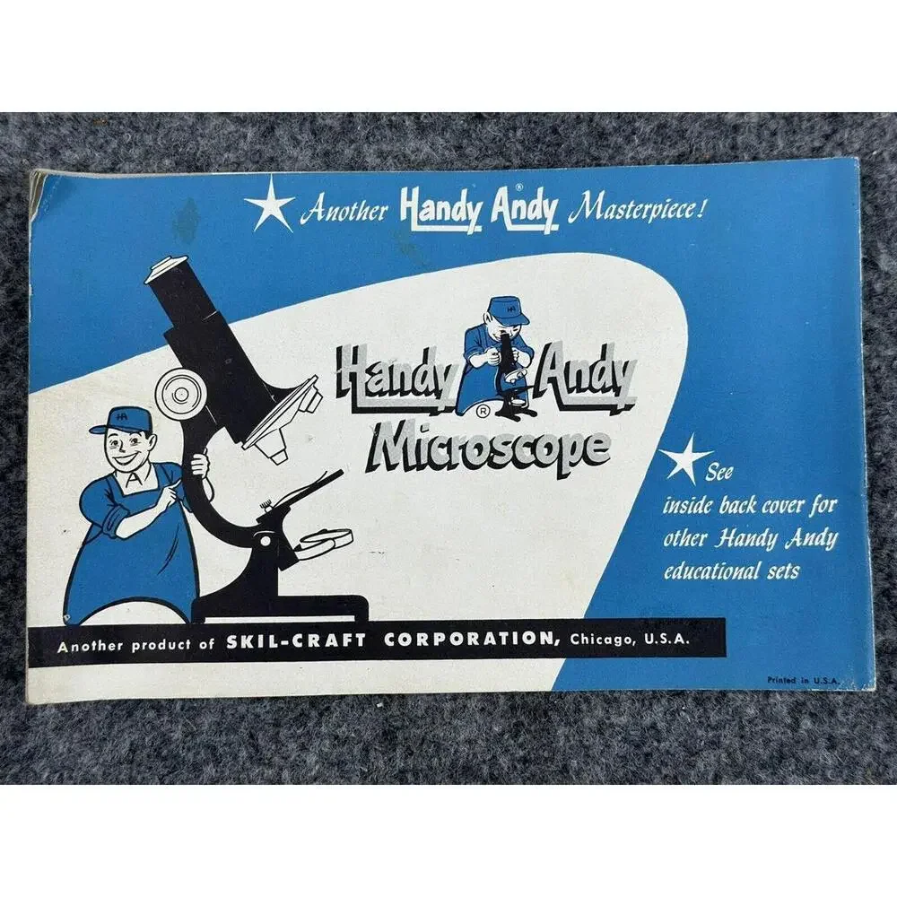 VTG Skil Craft‎ Precision Microscope Set Rare No.80 Handy Andy 1954 Kids Science